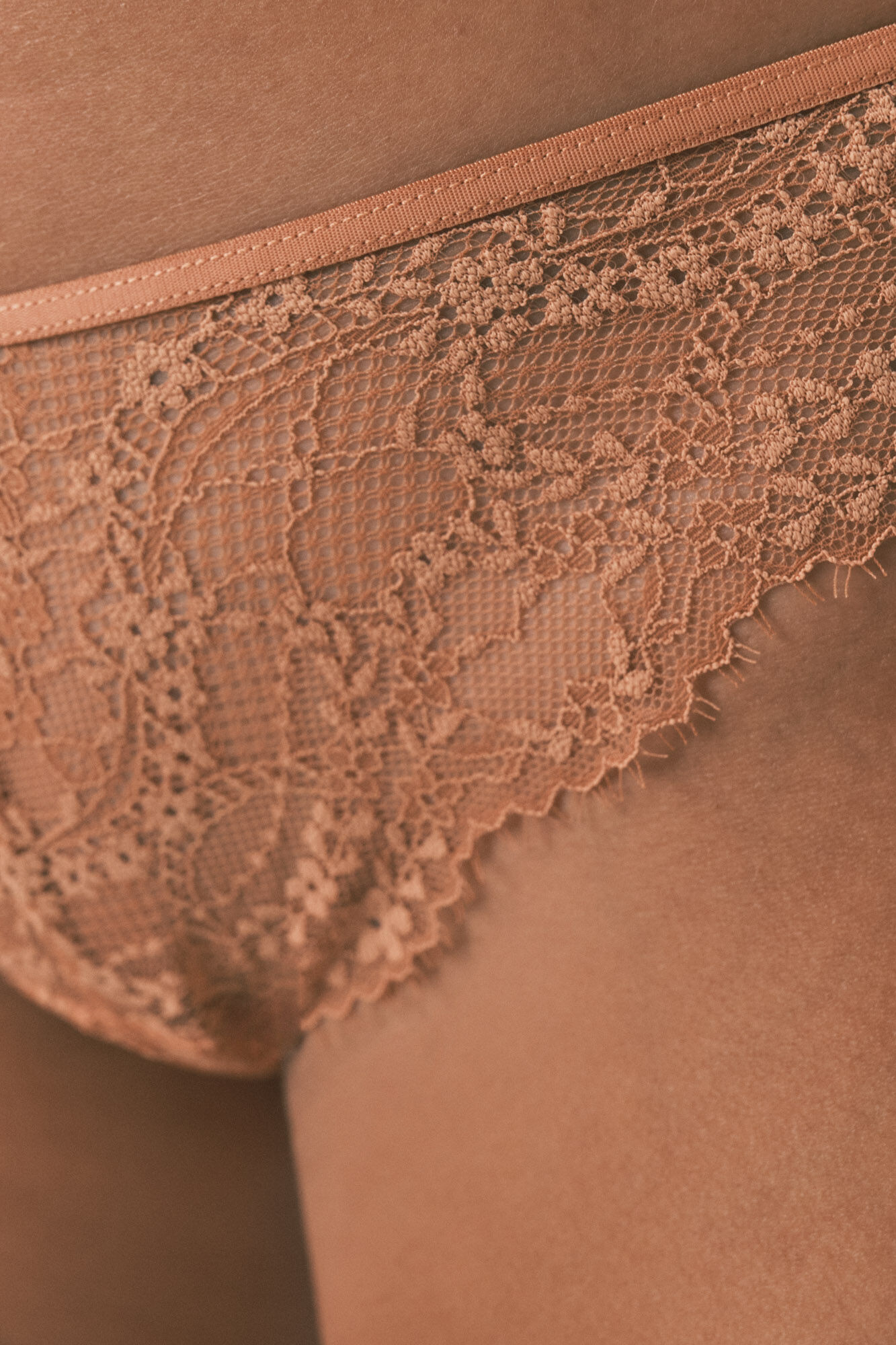 Women'secret Panty cl&aacute;sica de encaje naranja naranja