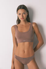 Women'secret Panty clásica marrón sin costuras café