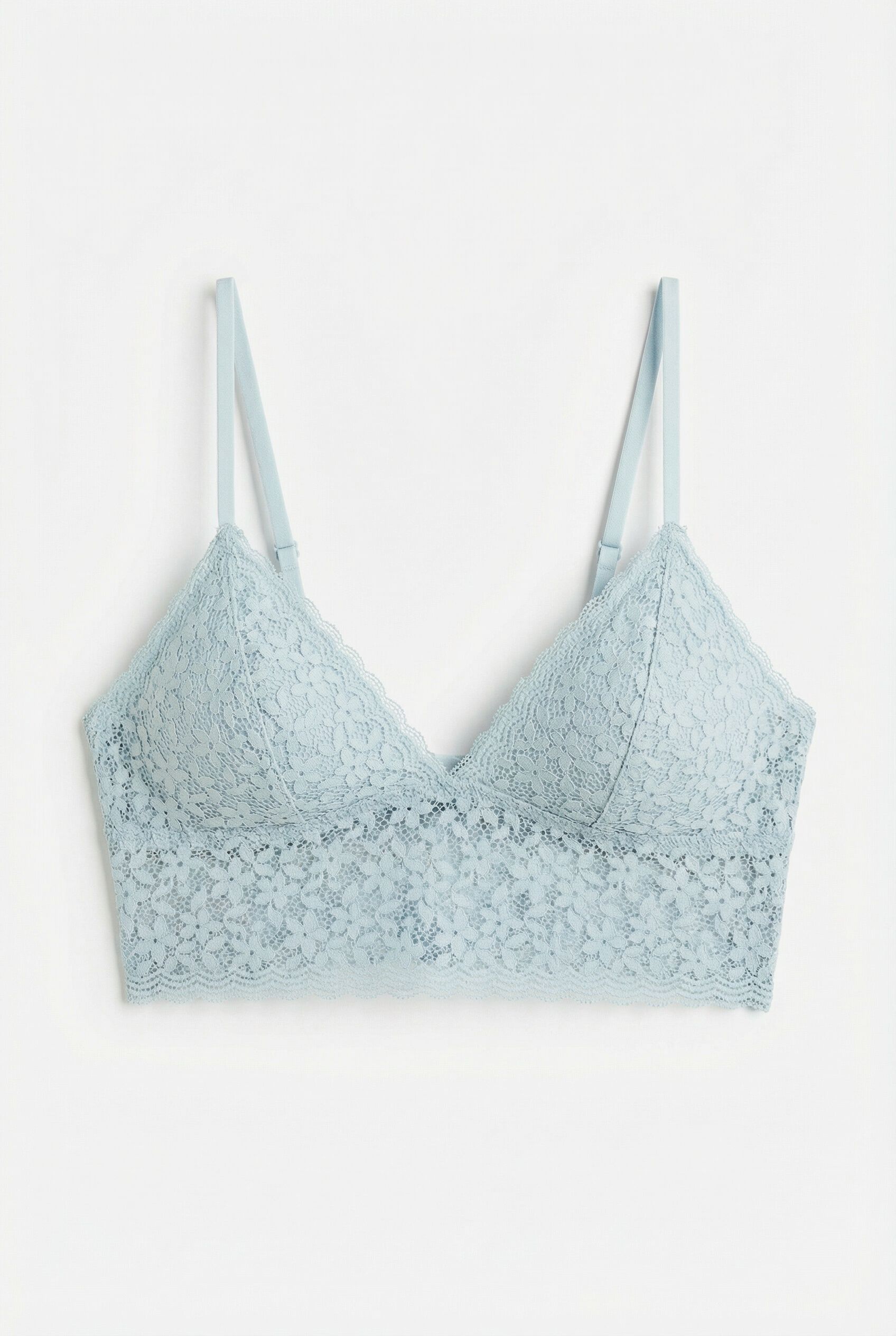 Women'secret Brasier bralette triangular de encaje azul azul