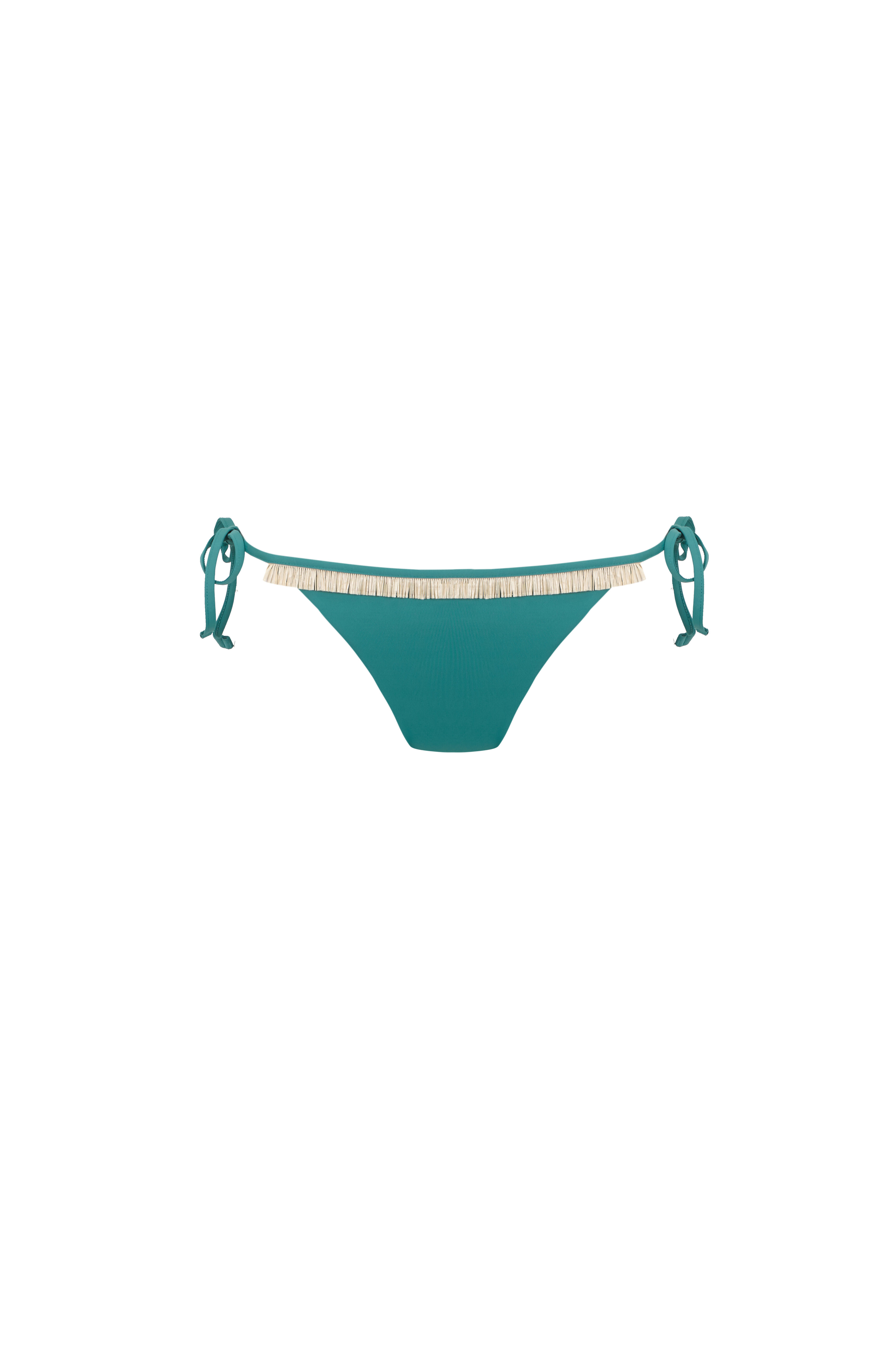 Women'secret Panty de bikini brasile&ntilde;a verde con flecos verde