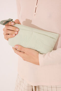 Womensecret Neceser pequeño acolchado verde gris