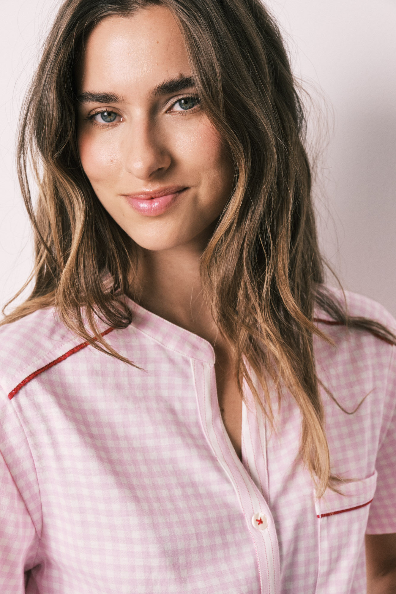 Women'secret Pijama larga manga corta de algod&oacute;n a rayas rosa