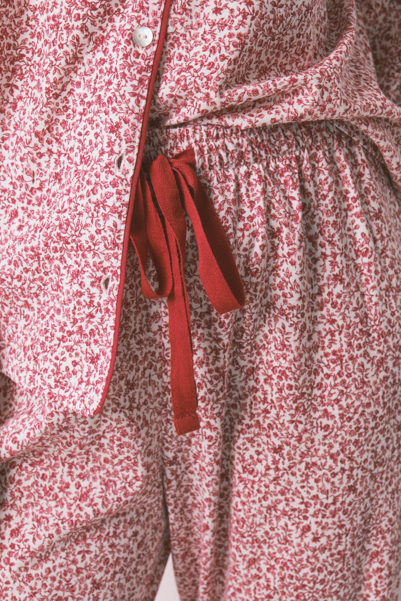 Women'secret Pijama camisera de algod&oacute;n con estampado floral rojo  estampado