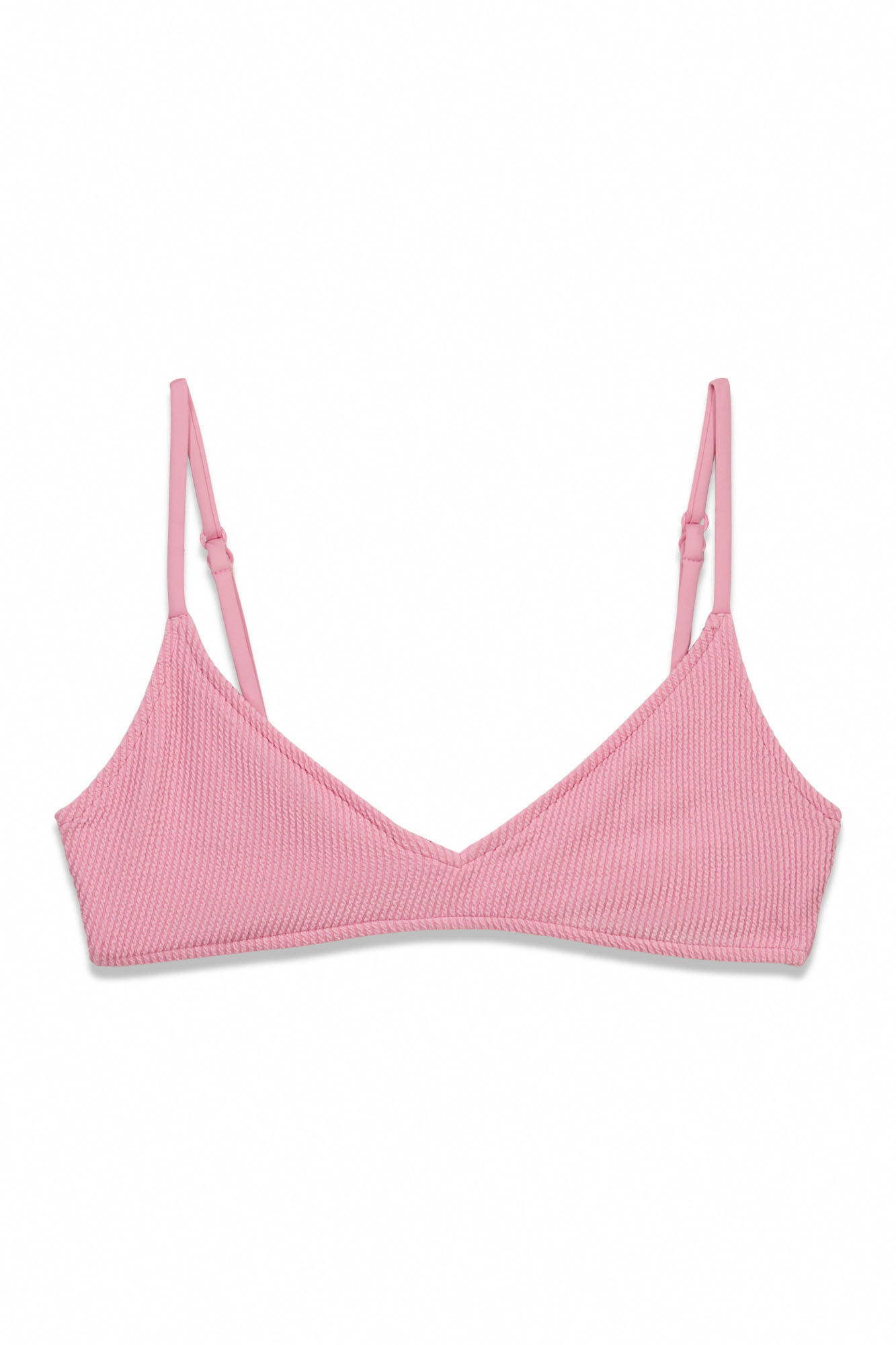 Women'secret Top bikini triangular textura crinkle rosa rosa