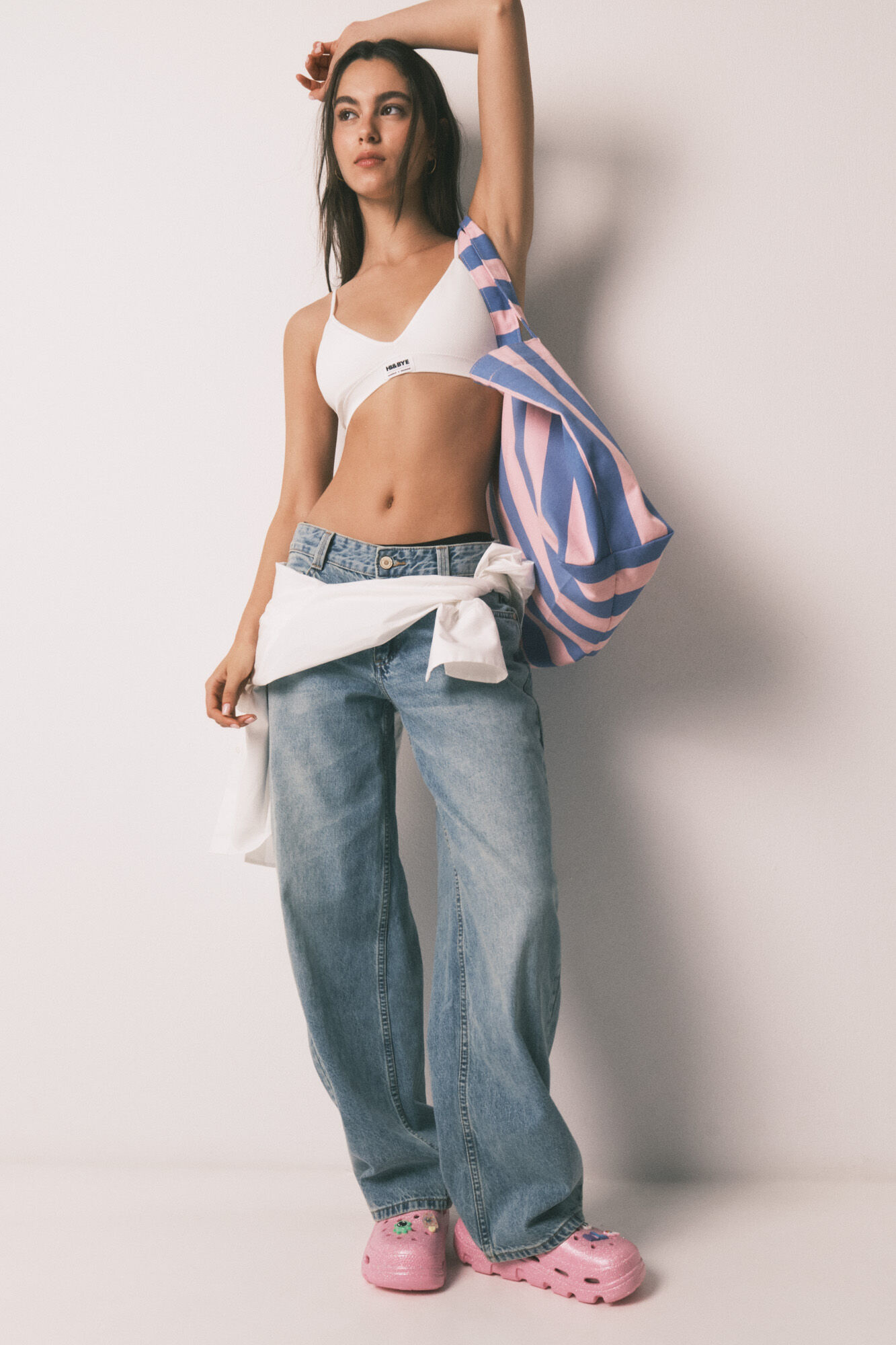 HI&BYE Brasier triangular sin costuras blanco marfil