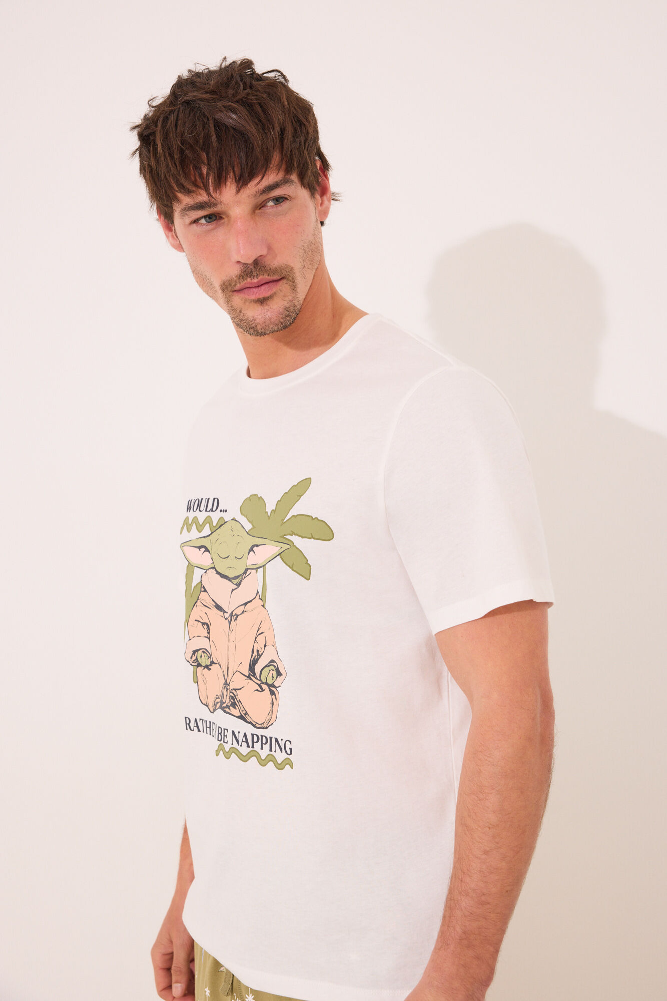 Women'secret Pijama short de algod&oacute;n de Yoda gris gris