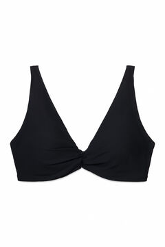 Womensecret Top de bikini con cuello halter y capacidad negra negro