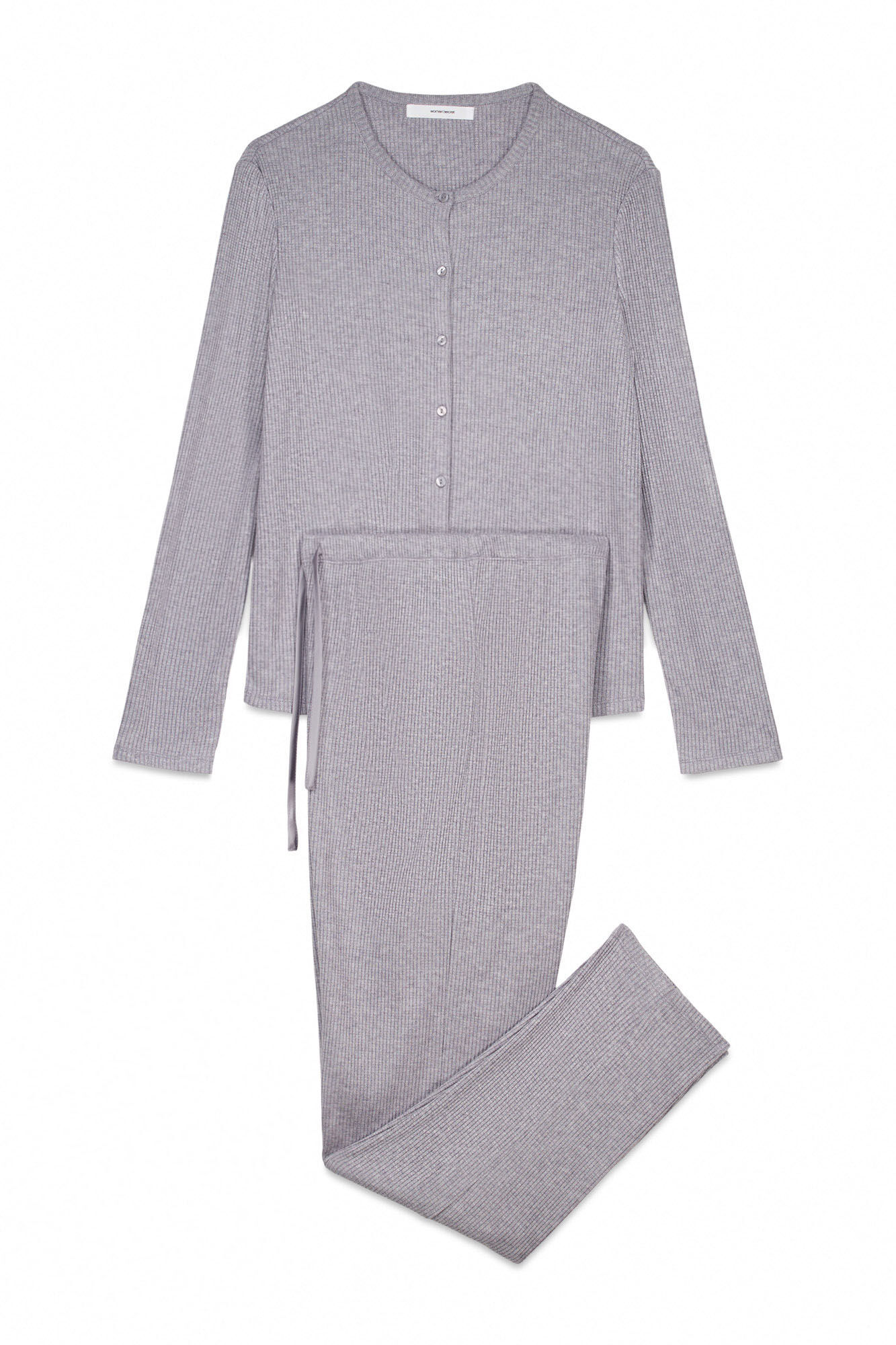 Women'secret Pijama larga en gris brillante gris