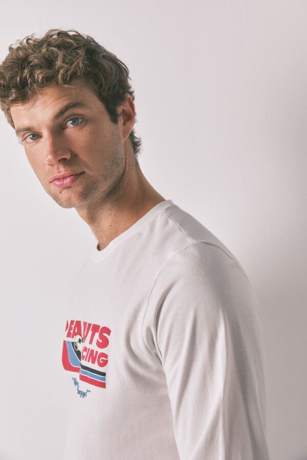 Women'secret Pijama larga de Snoopy 100% algodón  marfil