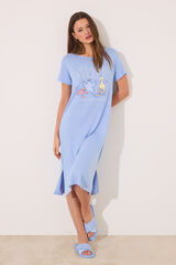 Womensecret Camisón midi de soft touch de Barrio Sésamo azul