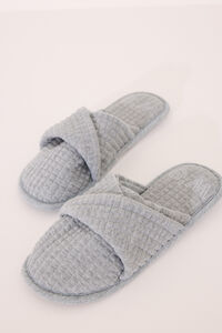 Womensecret Pantuflas para casa con relleno grises gris