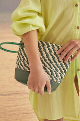 Womensecret Neceser playa rafia verde kaki