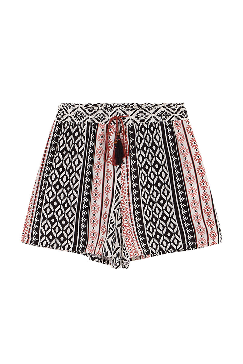 Women'secret Pantal&oacute;n corto viscosa &eacute;tnico rosa
