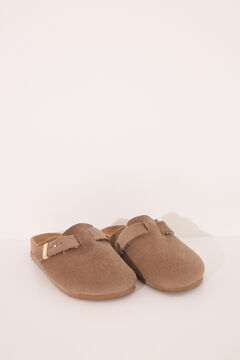Womensecret Pantuflas para casa tipo zueco color beige café