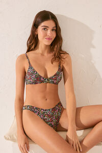 Women'secret Mini bikini brasile&ntilde;o negro con panty floral