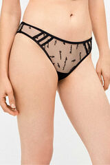 Gisela Panty de tul bordado y sat&eacute;n negro