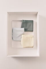 HI&BYE Pack de 3 panties brasile&ntilde;os azul, amarillo y verde blanco