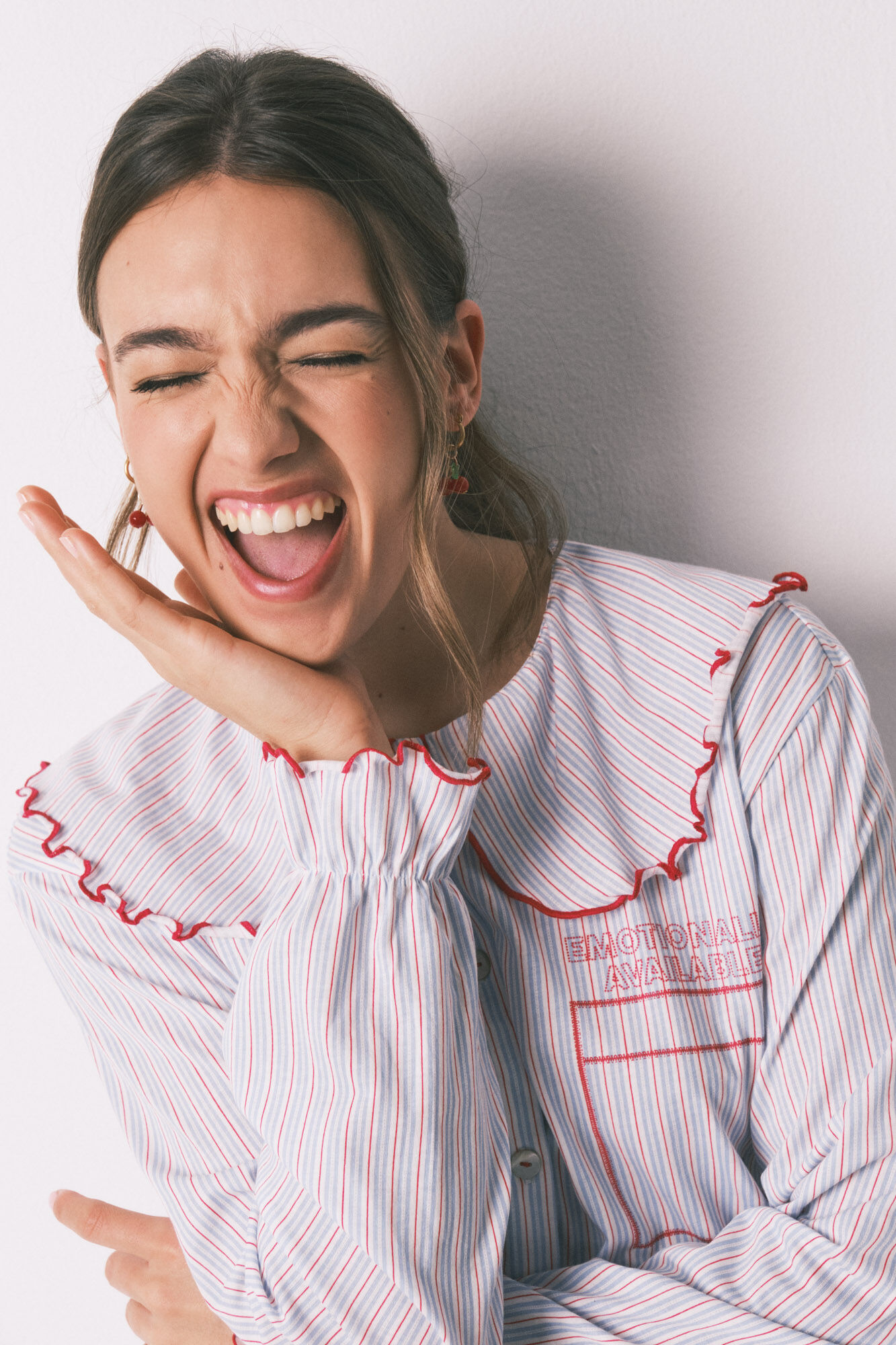 Women'secret Pijama larga de algod&oacute;n cuello Peter Pan estampado