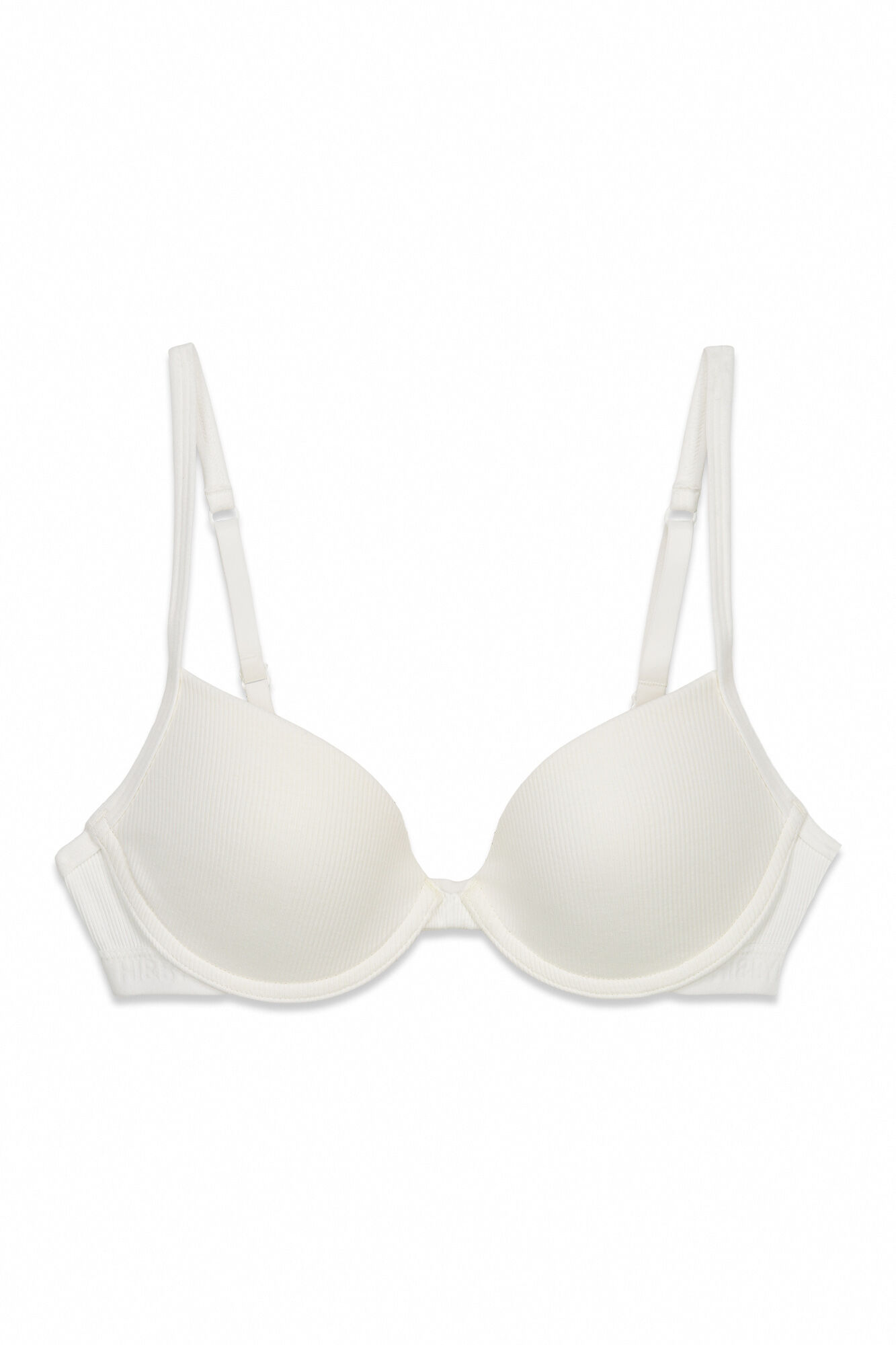 HI&BYE Brasier push up de algod&oacute;n blanco marfil
