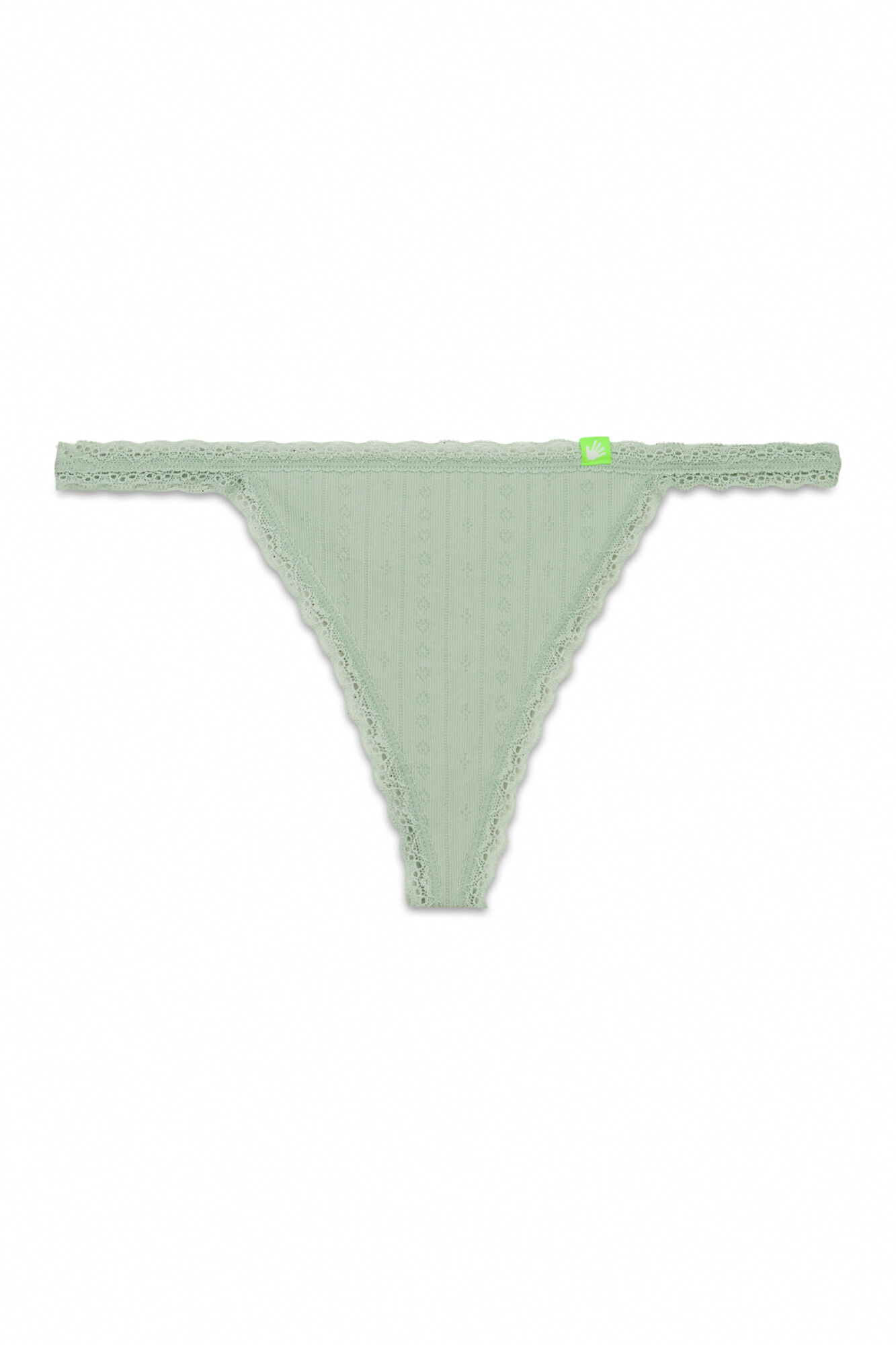 HI&BYE Tanga sin costuras de encaje verde verde