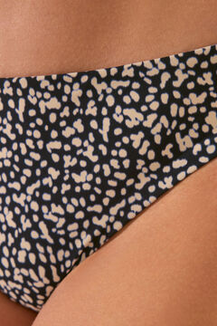 Womensecret Panty bikini reversible estampado negro negro