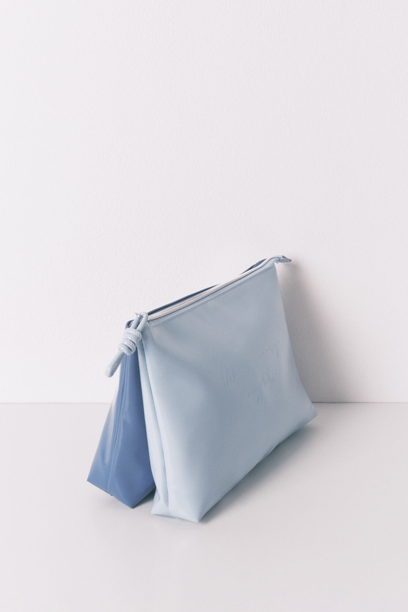 Women'secret Neceser doble mediano en piel azul azul