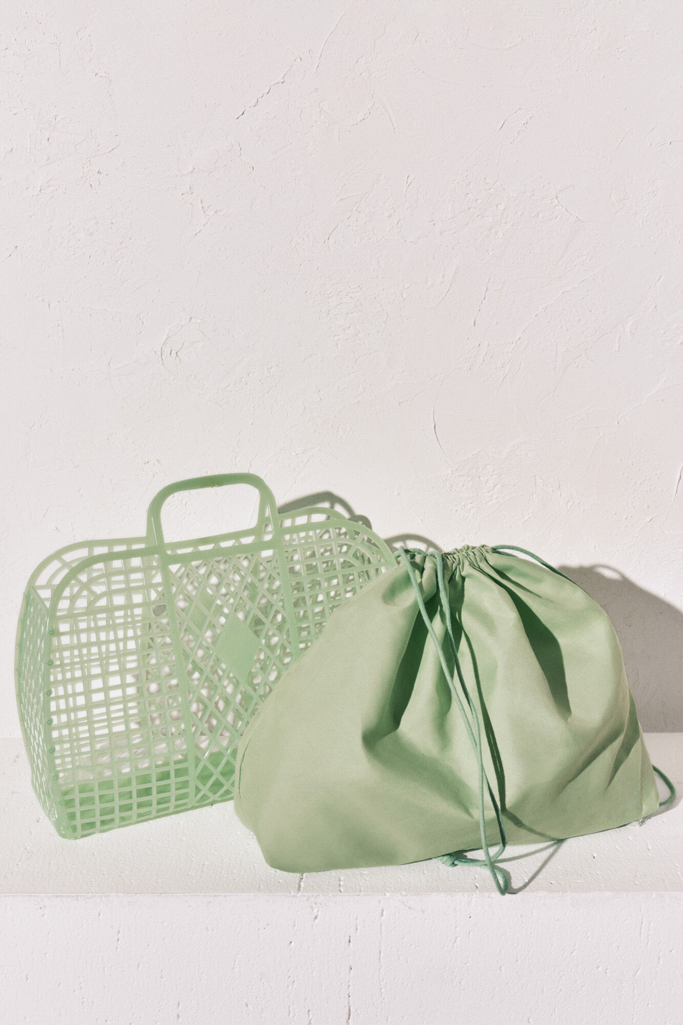 Women'secret Bolsa mediana jelly efecto de red verde verde