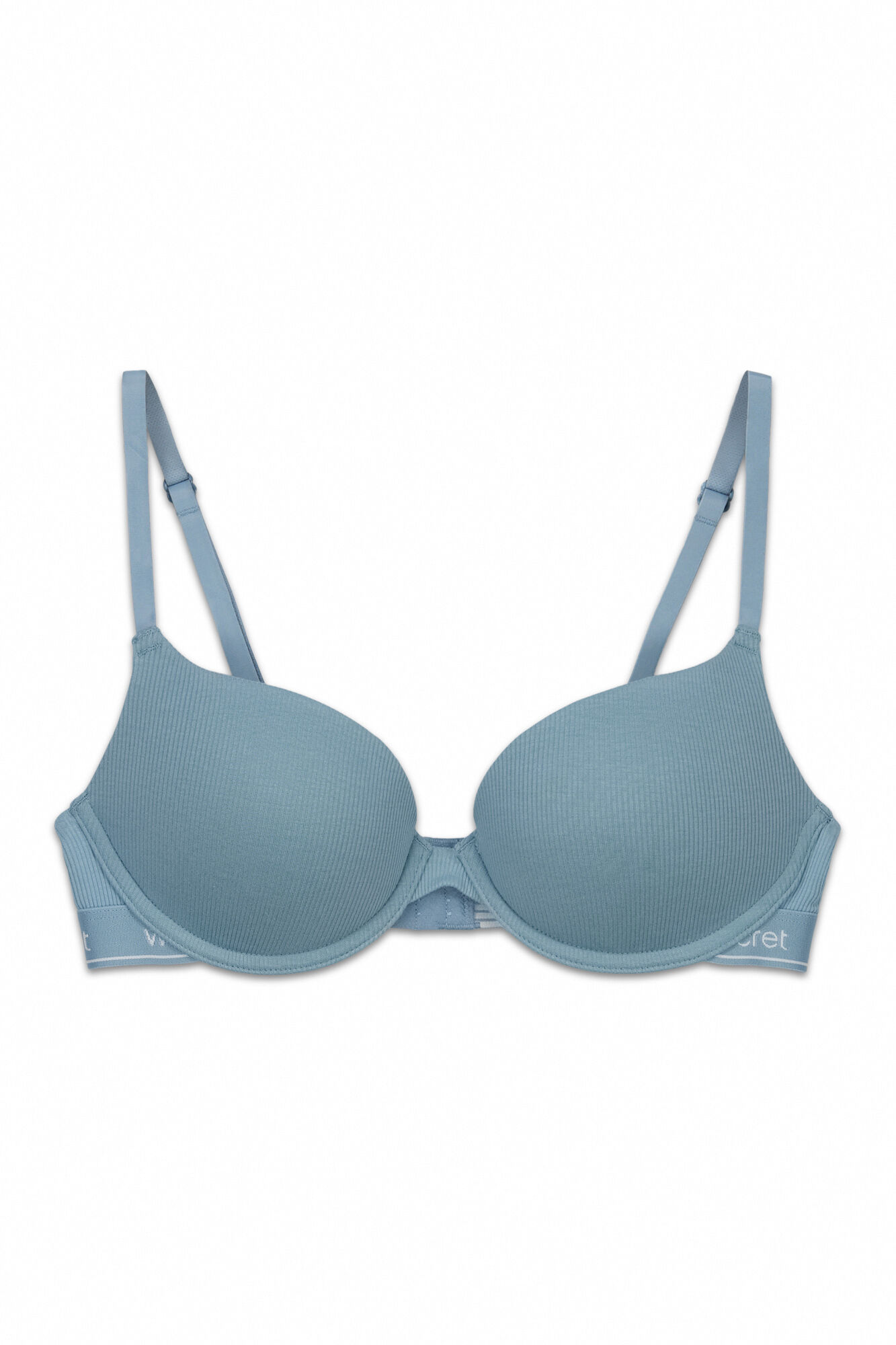 Women'secret Brasier push up acanalado de algod&oacute;n verde GORGEOUS azul