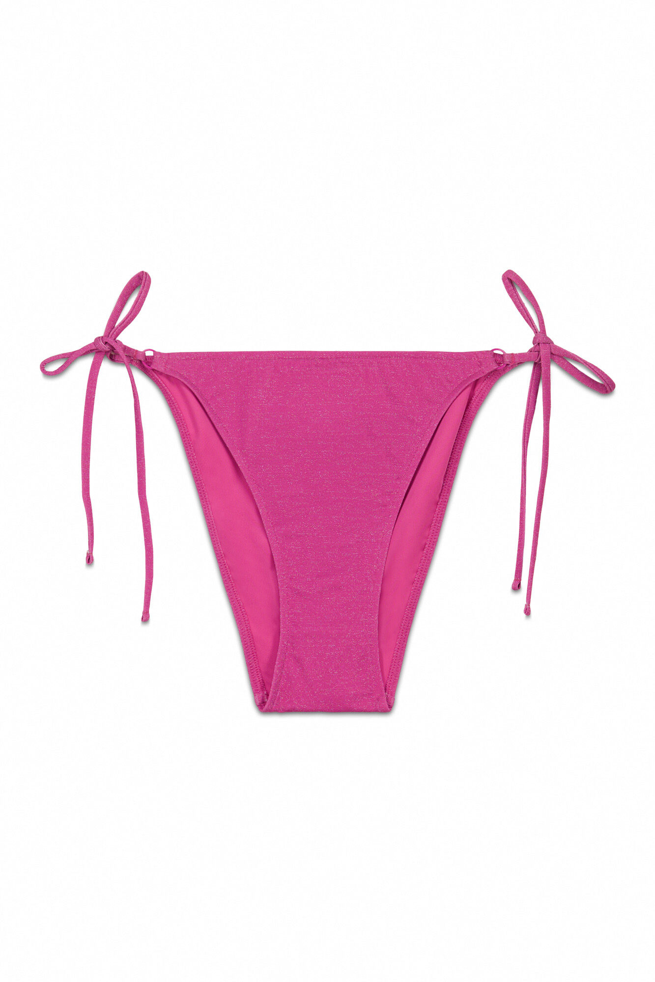 Women'secret Panty de bikini cl&aacute;sica de tiras con brillo rosa rosa