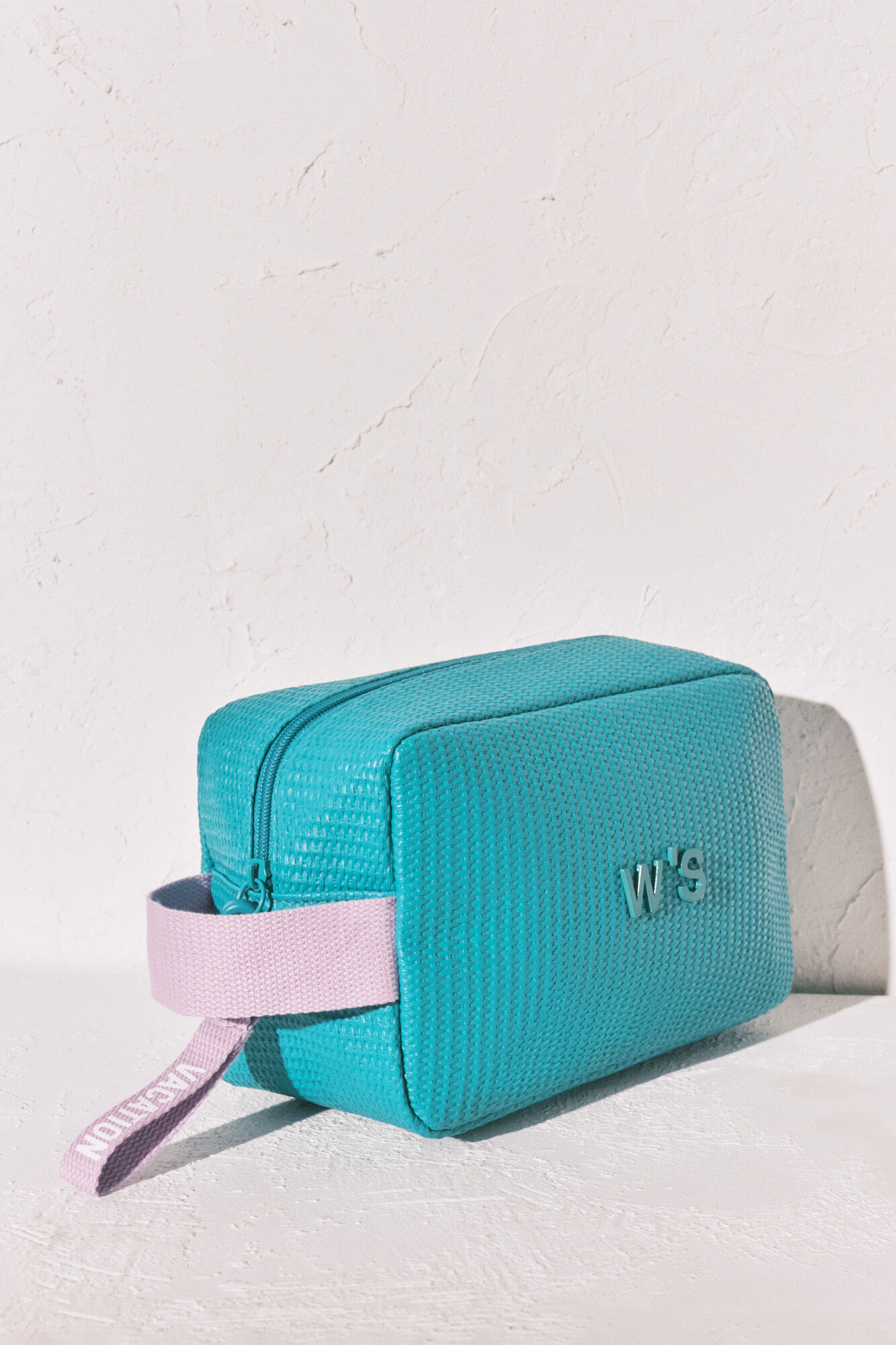 Women'secret Neceser engomado textura rafia azul