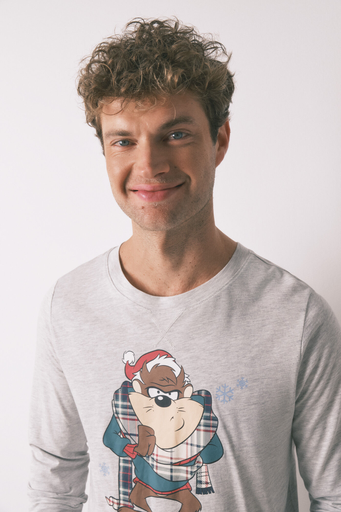 Women'secret Pijama larga de hombre 100% algod&oacute;n "Taz" gris