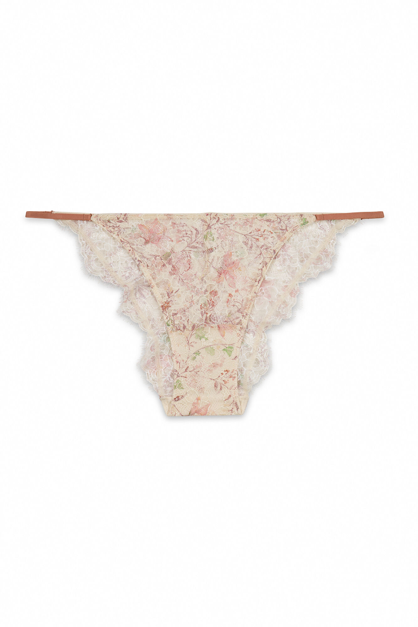 Women'secret Panty brasile&ntilde;o de encaje multicolor estampado