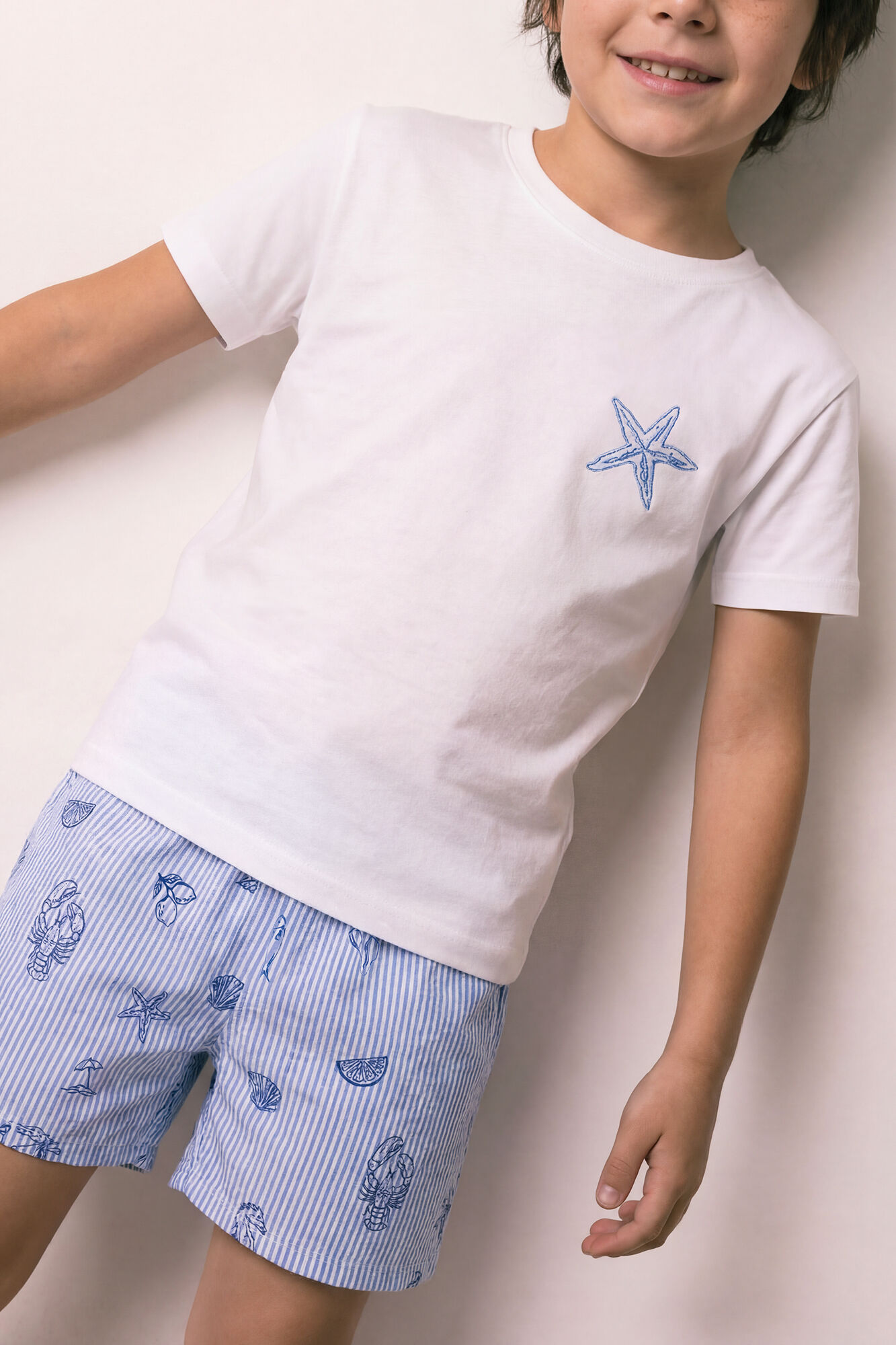 Women'secret Pijama corta infantil de algod&oacute;n Family Collection marfil