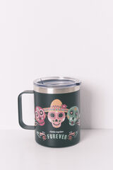 Women'secret Taza térmica con estampado de catrina negro