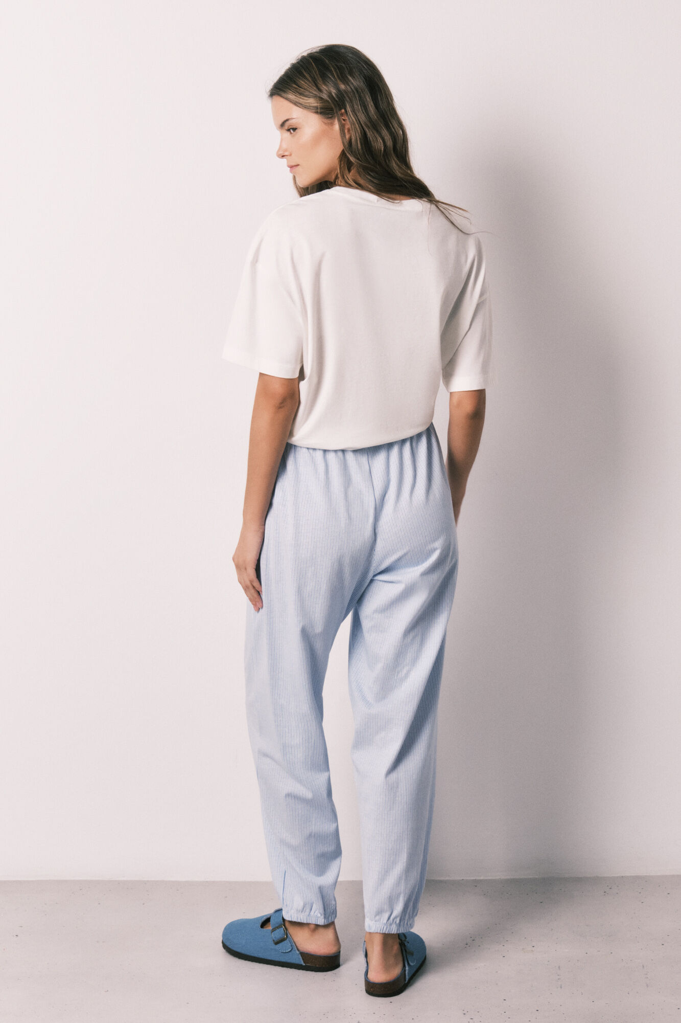 Women'secret Pantal&oacute;n carrot 100% algod&oacute;n estampado de rayas estampado