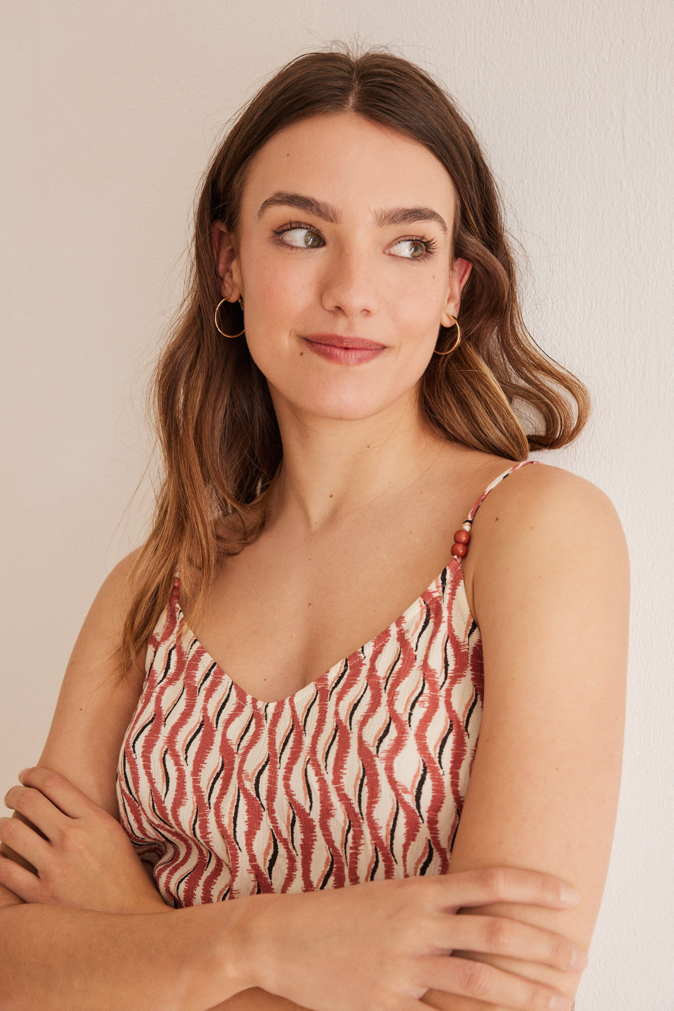 Women'secret Vestido corto estampado &eacute;tnico