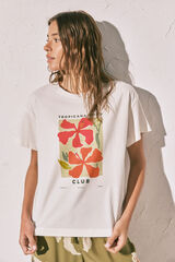 Women'secret Playera de manga corta de algod&oacute;n marfil