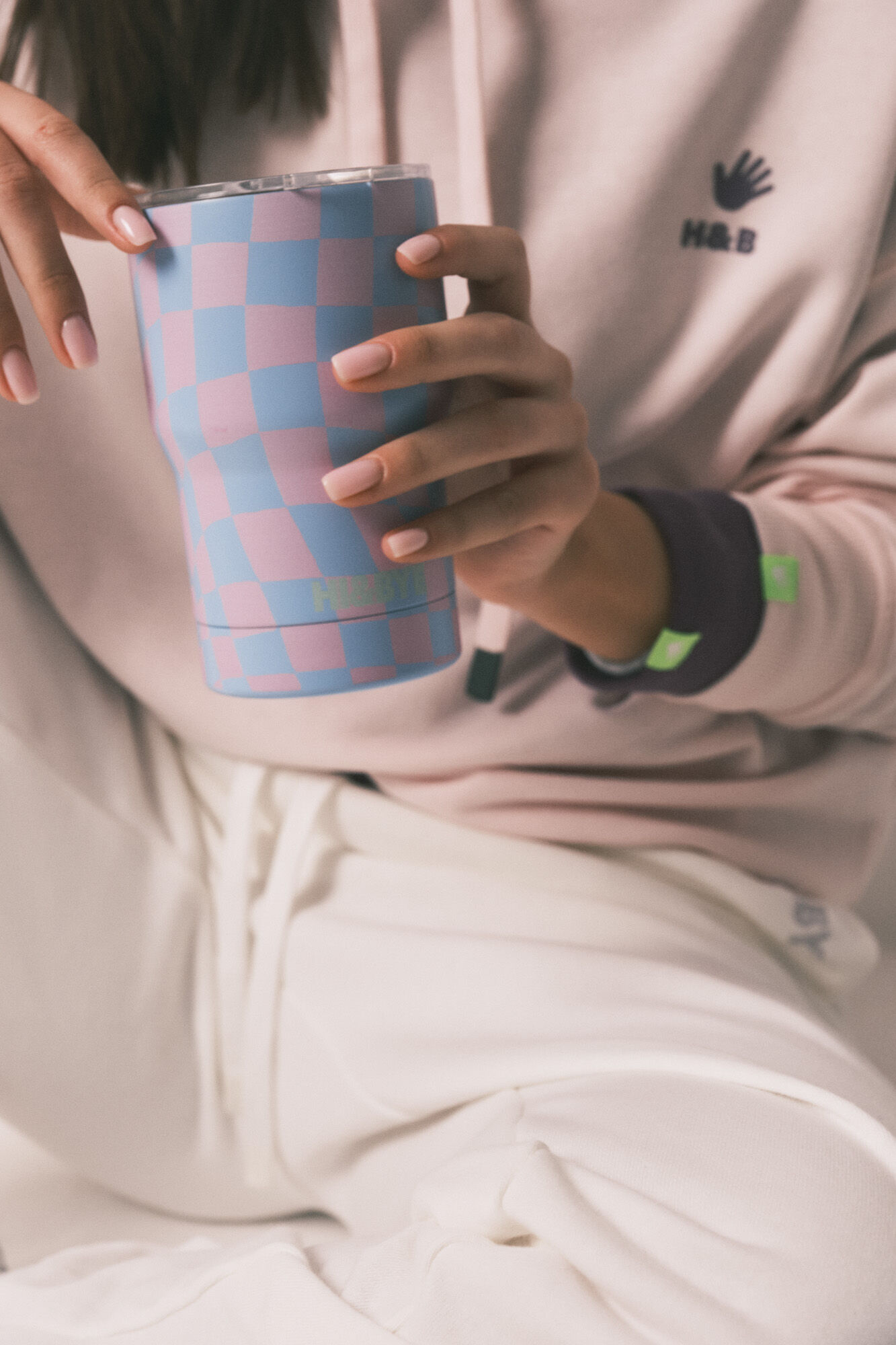 HI&BYE Termo con logo azul