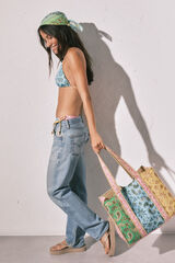 Women'secret Top bikini triangular estampado multicolor estampado