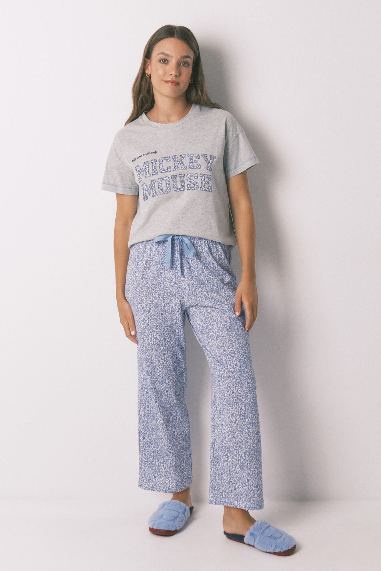 Women'secret Pijama capri de algod&oacute;n gris Mickey  gris