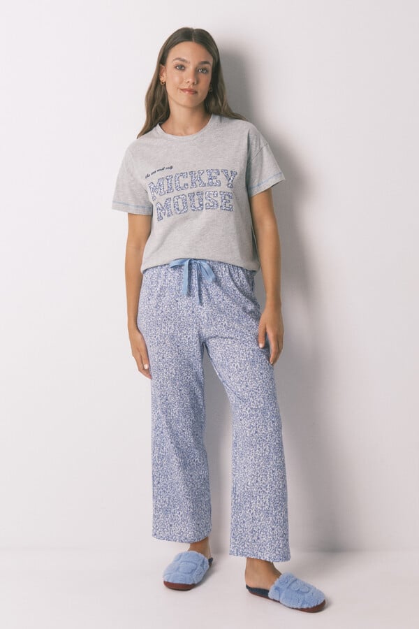 Women'secret Pijama capri de algodón gris Mickey  gris