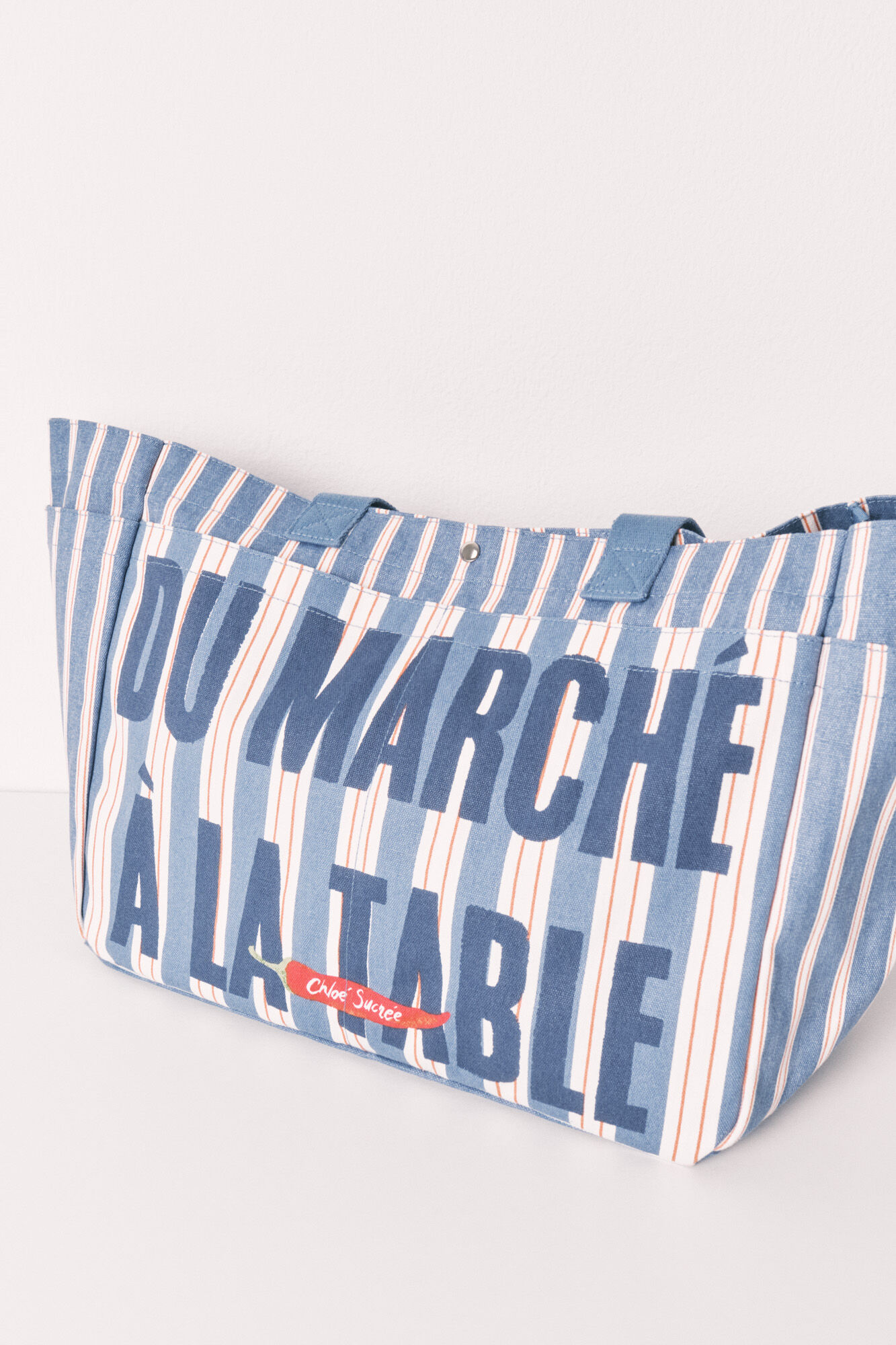 Women'secret Bolsa shopper de algod&oacute;n estampado de rayas