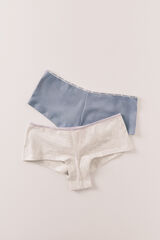 HI&BYE Pack 2 panties boxer de algod&oacute;n azul gris marfil