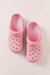 HI&BYE Zueco plataforma de goma rosa brillante rosa