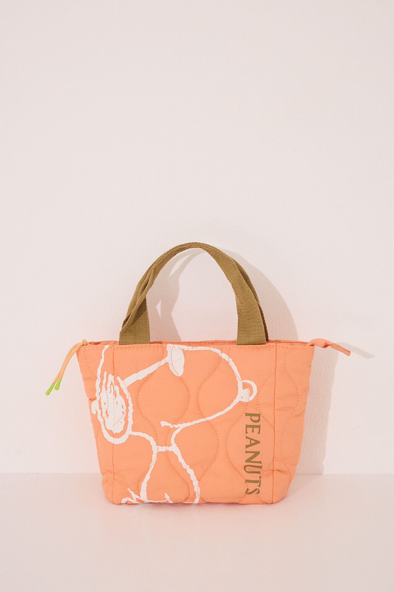 Women'secret Bolsa t&eacute;rmica de transporte de alimentos de nailon con relleno de Snoopy naranja