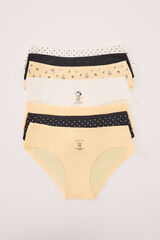 Women'secret Pack de 7 panties anchas de algodón con estampado de Snoopy estampado