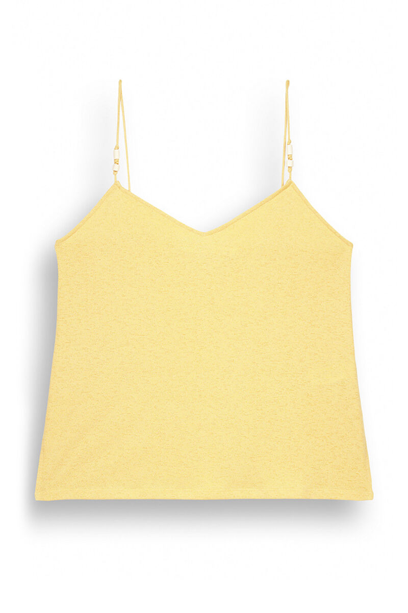 Women'secret Playera tirantes textura amarilla amarillo
