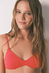 HI&BYE Top bikini escote en V liso rojo rojo