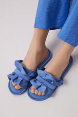 Womensecret Pantuflas satén volantes azul estampado