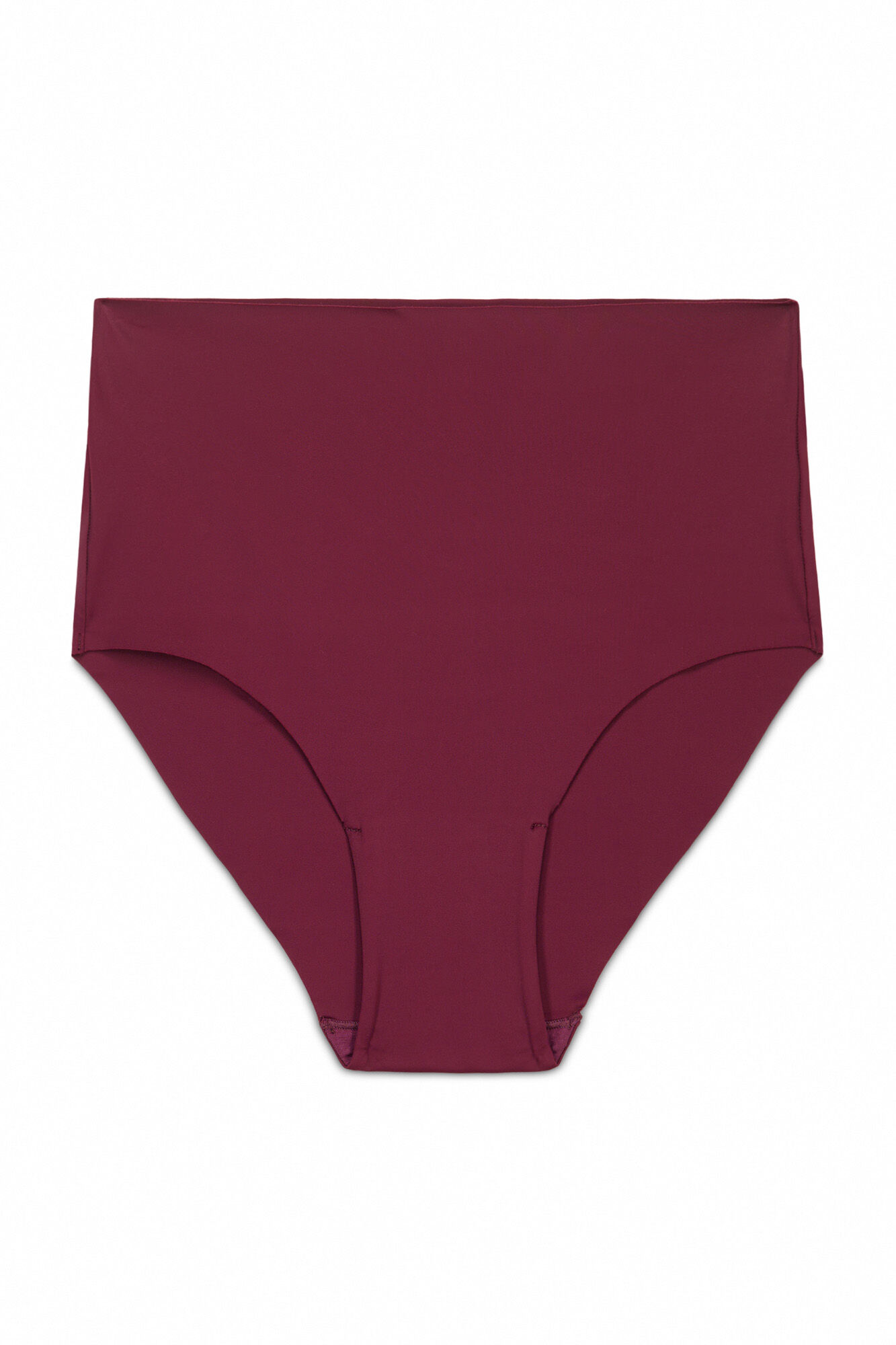 Women'secret Panty alta cl&aacute;sica de microfibra color burdeos p&uacute;rpura